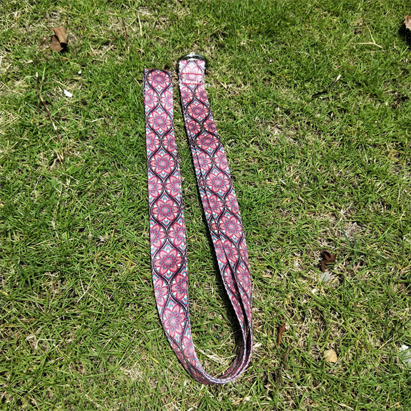 Reguleeritav joogarihm, trükitud jooga veniv rihm, pestav sportlik veniv rihm D-rõngasrihmad joogarihm Fitness köis 183x3,8 cm