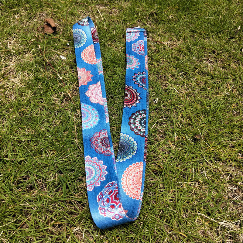 Reguleeritav joogarihm, trükitud jooga veniv rihm, pestav sportlik veniv rihm D-rõngasrihmad joogarihm Fitness köis 183x3,8 cm