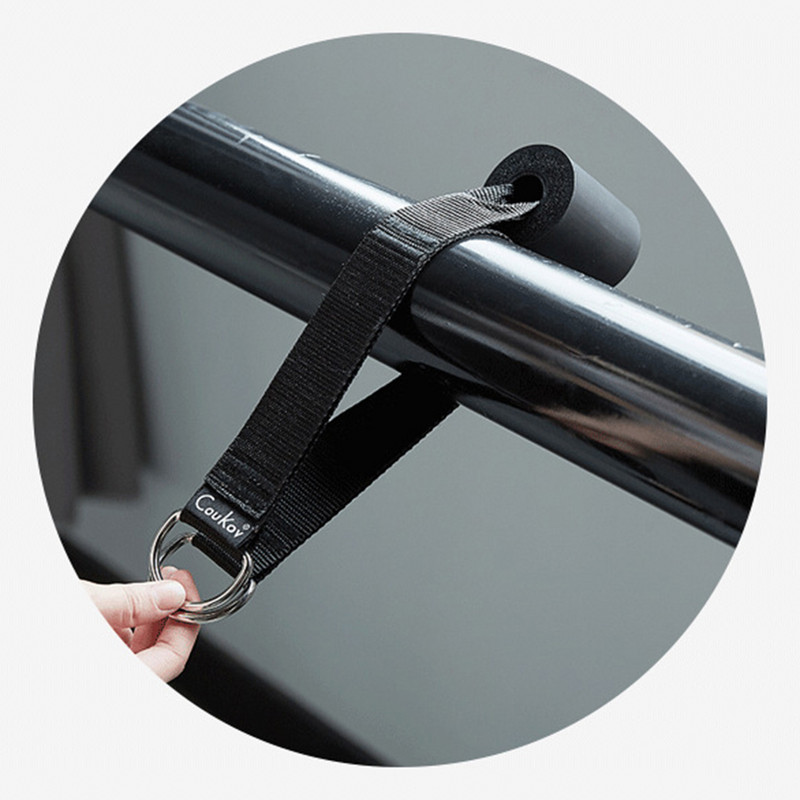 Multifunktsionaalne vastupanuvõimeline spordirihm, reguleeritav harjutusvöö, vastupidavad elastsed rihmad koos metallrõngaga pandlaga abistava treeningvarustusega