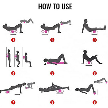 EPP jooga massaaživahuga rull-maapähklipallikomplekt Fitness-plokid seljavalu jaoks, ise-müofastsiaalne ravi Pilatese lihaste vabastamine