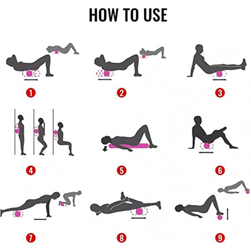 EPP jooga massaaživahuga rull-maapähklipallikomplekt Fitness-plokid seljavalu jaoks, ise-müofastsiaalne ravi Pilatese lihaste vabastamine