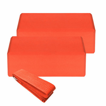 2 бр. Йога блок и каишка EVA Gym Blocks Тухла от пяна Комплект за тренировка Фитнес комплект за йога Подпора за разтягане Оформяне на тялото Йога блок