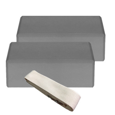 2 бр. Йога блок и каишка EVA Gym Blocks Тухла от пяна Комплект за тренировка Фитнес комплект за йога Подпора за разтягане Оформяне на тялото Йога блок