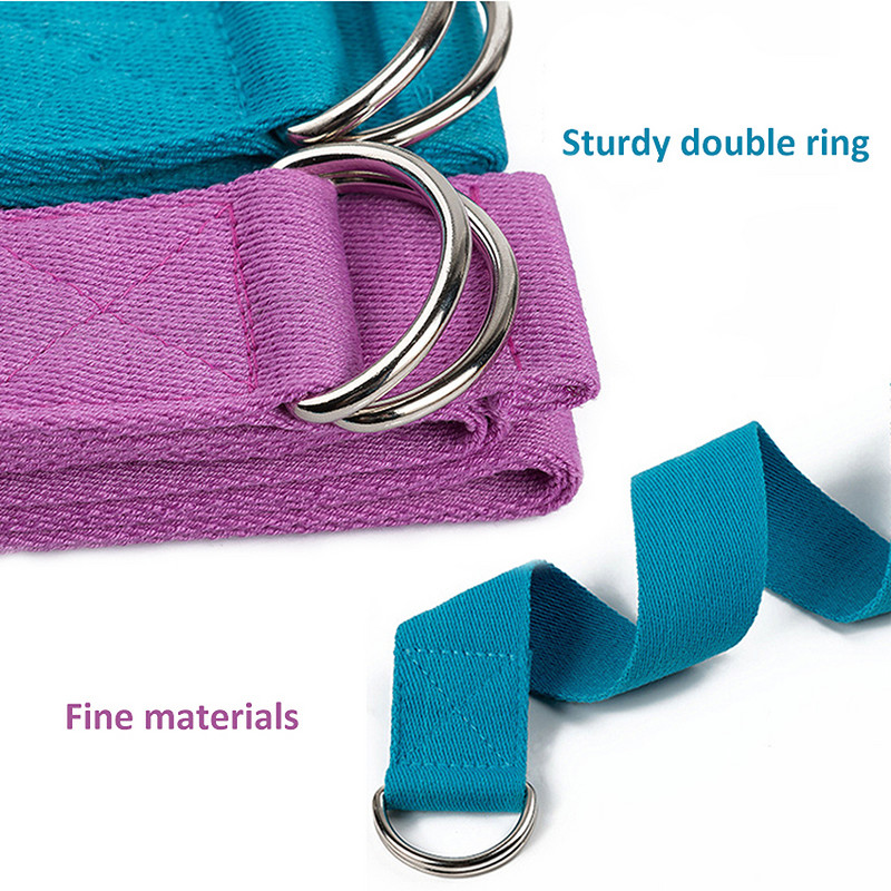 Joogarihm, mitmevärviline D-rõngas joogarihm Fitness Treening Jõusaal Köis Figuur Vöökoht Jala Vastupidavus Treeningrihmad Venitus Pilates