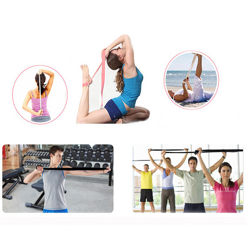 Joogarihm, mitmevärviline D-rõngas joogarihm Fitness Treening Jõusaal Köis Figuur Vöökoht Jala Vastupidavus Treeningrihmad Venitus Pilates