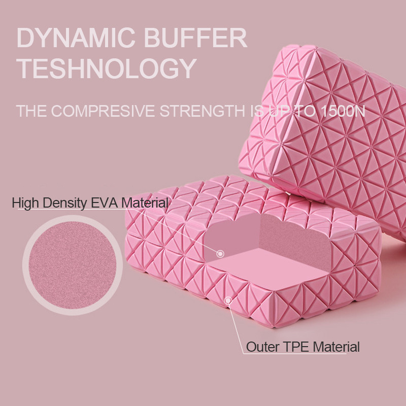Cărămizi de yoga Bloc de yoga 3D Cărămizi de spumă de masaj EVA de înaltă densitate de calitate Echipament de antrenament Pilates pentru sală de fitness