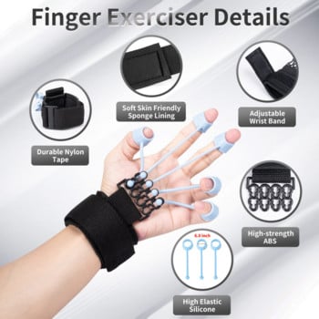 Силова тренировка Finger Grip Силов тренажор Hand Yoga Resistance Band Finger Flexion and Extension Trainer Finger Grip