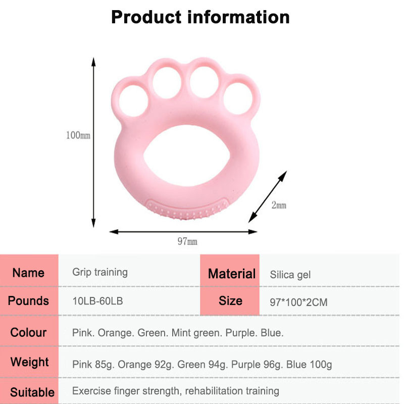Rokas satveres stiprinātājs pirkstu vingrotājs Silikona satvērējs spēka trenažieris pirkstu nestuves un roktura rokas vingrošanas gredzens