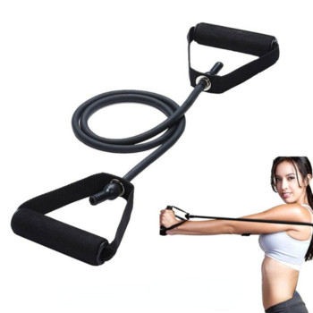 5 нива съпротивителни ленти с дръжки Йога дърпащо въже Еластична лента за фитнес упражнения за домашни тренировки Силови тренировки