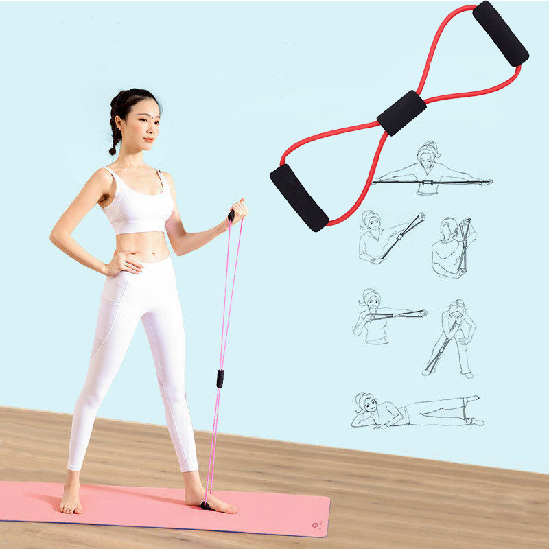 8 Word Fitness Yoga Bandă elastică TPE Rezistenta la gingii Benzi de cauciuc Fitness Fitness Equipment Expander Antrenament Sală de exercițiu Tren