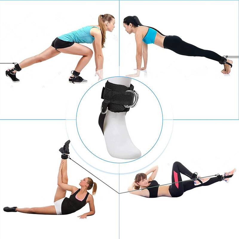 Fitness Coaps Glute Exerciții Manșete căptușite pentru glezne Accesorii Curele pentru gleznă cu inel în D ajustabil Sală de gimnastică cu curea pentru picioare Mașină cu cablu