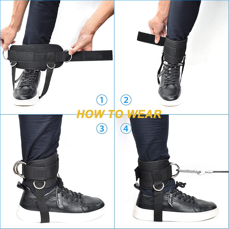 Fitness Coaps Glute Exerciții Manșete căptușite pentru glezne Accesorii Curele pentru gleznă cu inel în D ajustabil Sală de gimnastică cu curea pentru picioare Mașină cu cablu