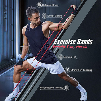 Sports Expander Elastic Pull Up Powerlifting Band Pack Stretch Resistance Band 208cm για προπόνηση με αντίσταση και προπόνηση