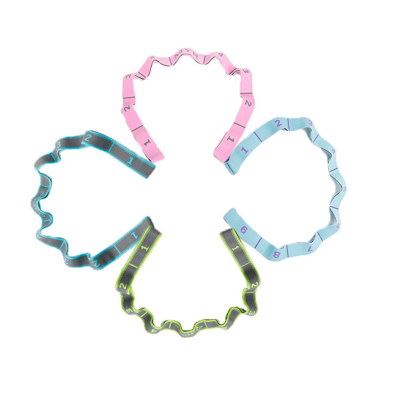 Jooga tõmbamisrihma rihm polüester lateks elastne ladina tantsu venitusbänd Loop jooga pilatese jõusaali treeningu vastupidavusribad