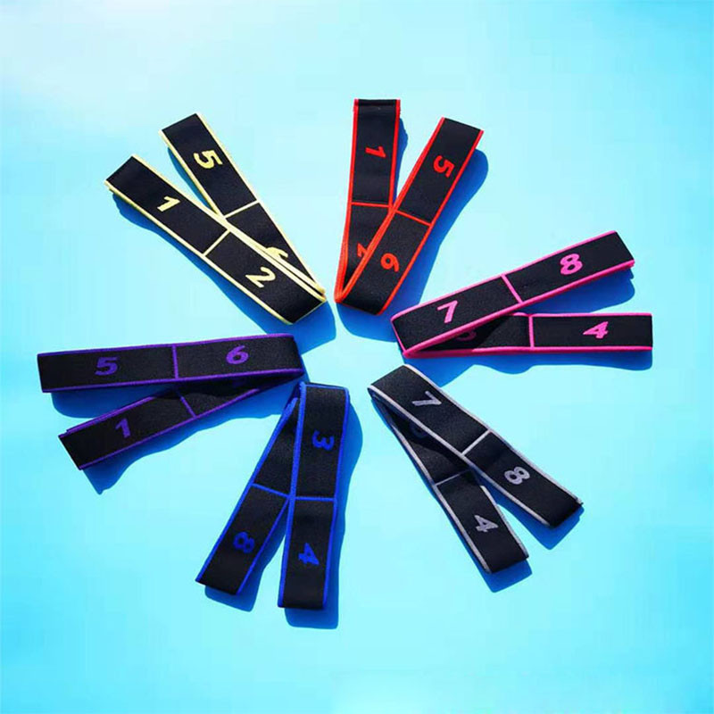 Jooga tõmbamisrihma rihm polüester lateks elastne ladina tantsu venitusbänd Loop jooga pilatese jõusaali treeningu vastupidavusribad