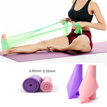 Yoga Pilates Stretch Resistance Band Exercise Fitness Band Training Elastic Natural Rubber Home Gym Sport Equipment Assist Band