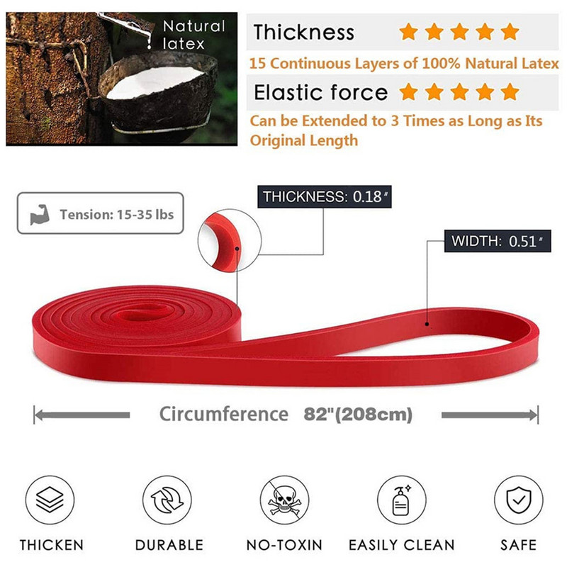 Kompleti otpornih traka od prirodne gume od 208 cm Elastične trake za jogu/fitnes snagu Pilates Fitness oprema Ekspander za treniranje Unisex
