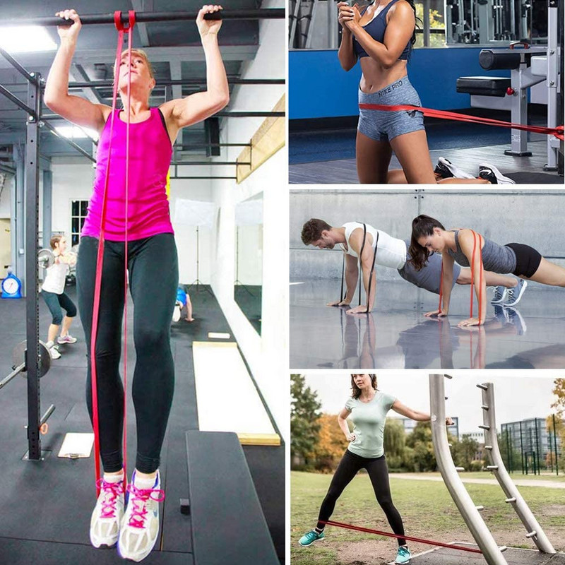 Kompleti otpornih traka od prirodne gume od 208 cm Elastične trake za jogu/fitnes snagu Pilates Fitness oprema Ekspander za treniranje Unisex