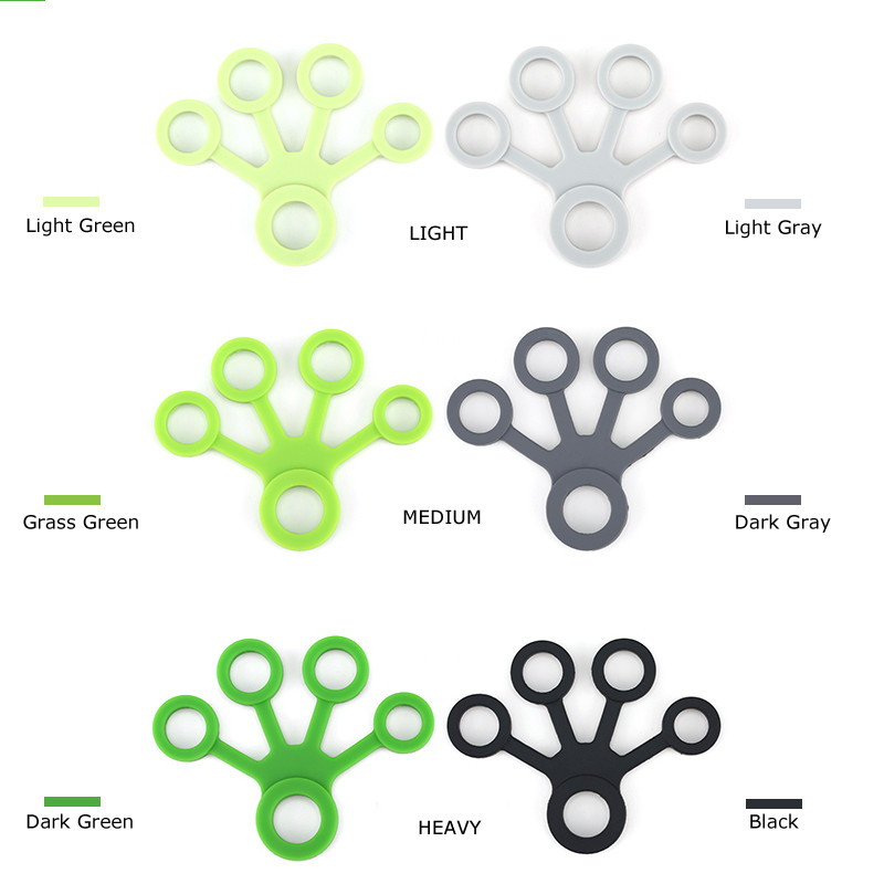YOUGLE Finger Hand Grip Silicon Ring Gripper Strengthener Exerciser Trainer Resistance Band Fitness Expander Stretcher 3 Nivele