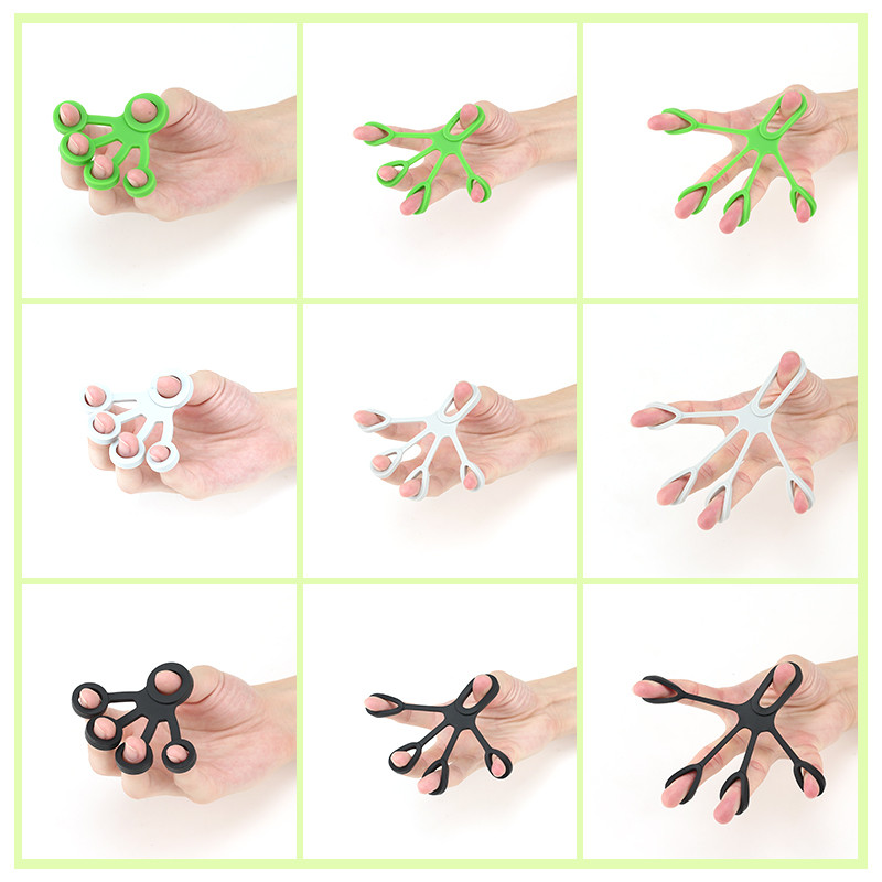 YOUGLE Finger Hand Grip Silicon Ring Gripper Strengthener Exerciser Trainer Resistance Band Fitness Expander Stretcher 3 Nivele