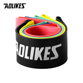 AOLIKES 1PCS Resistance Band Налични 6 нива Естествен латекс Гумени ленти за силова тренировка Фитнес CrossFit оборудване