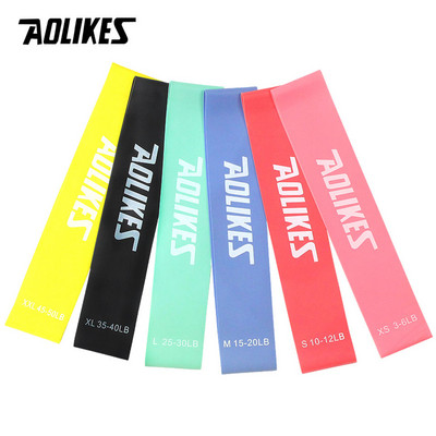 AOLIKES 1PCS Resistance Band Налични 6 нива Естествен латекс Гумени ленти за силова тренировка Фитнес CrossFit оборудване