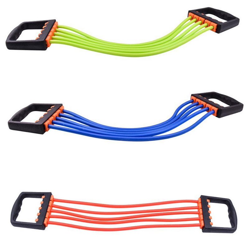 Professionaalne vastupanu rindkere laiendaja, tugev kaabliriba tõmbaja, treeningkann, eemaldatav 5 latekstoruga vedrutrenažöör