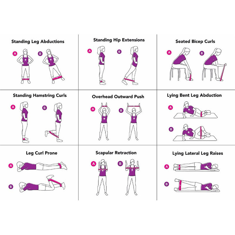 Banda de rezistență Fitness Loop Yoga Pilates Exercițiu Fizioterapie Antrenament de gimnastică Antrenament de cauciuc atletic Echipament de crossfit elastic