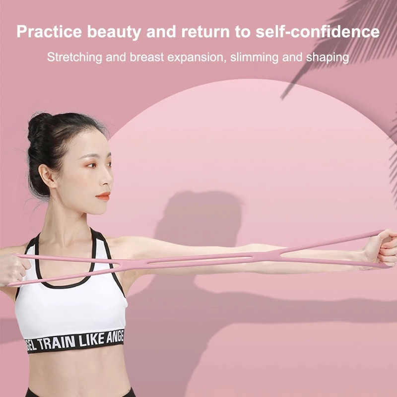 Vastupanupaelad jooga 8 sõna pingutusseade seljatreening köis avatud kaela venitusrihm silikoonist treeningvarustus käte harjutus