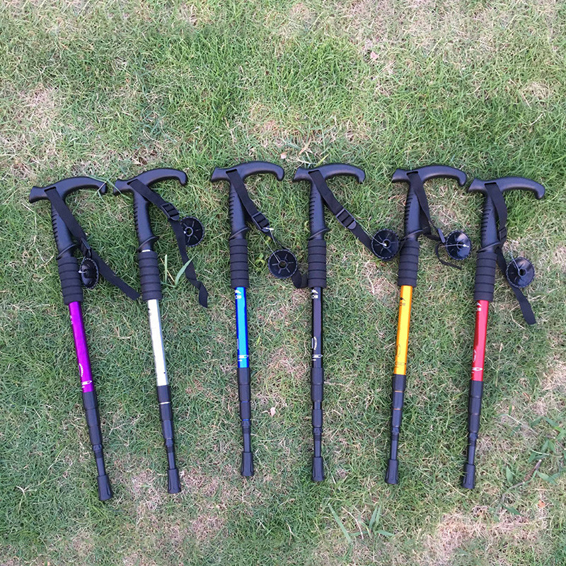 Anti-Shock Trekking Pole Ultralight vaikščiojimo lazdos Reguliuojamos pėsčiųjų lazdos Teleskopinis ramentas šiaurietiško ėjimo lazdoms