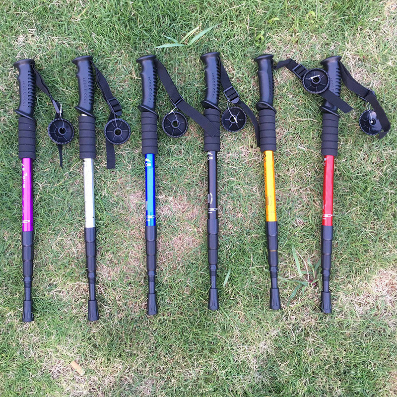 Anti-Shock Trekking Pole Ultralight vaikščiojimo lazdos Reguliuojamos pėsčiųjų lazdos Teleskopinis ramentas šiaurietiško ėjimo lazdoms