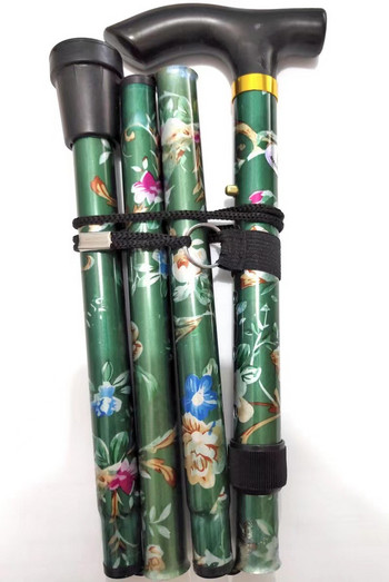 Ελαφριά πτυσσόμενα μπαστούνια για ηλικιωμένες γυναίκες Ανδρικά Τηλεσκοπικά 93cm Ρυθμιζόμενο Πτυσσόμενο Floral Μεταλλικό Μπαστούνι Αναρρίχηση Πεζοπορία