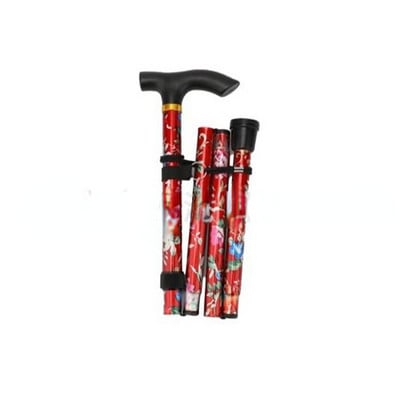 Lengvos sulankstomos vaikščiojimo lazdos vyresnio amžiaus moterims Vyrams Teleskopinės 93 cm reguliuojamos sulankstomos gėlėtos metalinės lazdelės laipiojimo žygiai