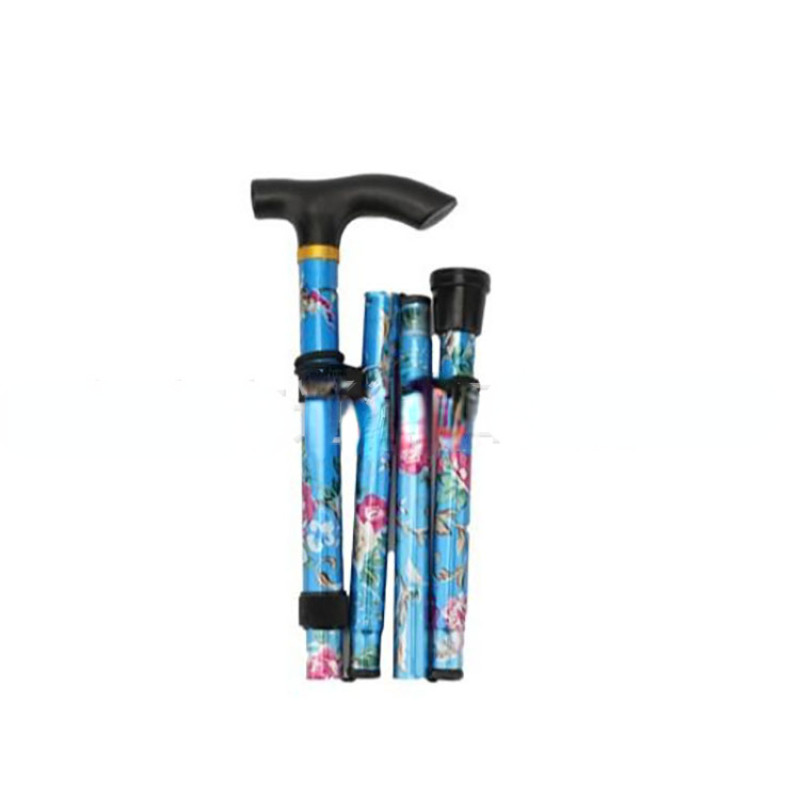 Lengvos sulankstomos vaikščiojimo lazdos vyresnio amžiaus moterims Vyrams Teleskopinės 93 cm reguliuojamos sulankstomos gėlėtos metalinės lazdelės laipiojimo žygiai