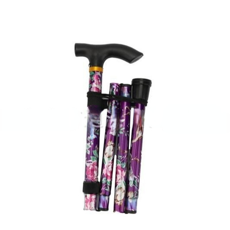 Lengvos sulankstomos vaikščiojimo lazdos vyresnio amžiaus moterims Vyrams Teleskopinės 93 cm reguliuojamos sulankstomos gėlėtos metalinės lazdelės laipiojimo žygiai