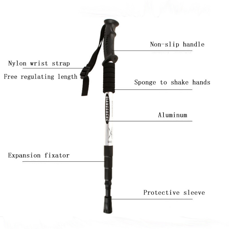 Reguliuojamos itin lengvos bėgimo lazdos iš aliuminio lydinio ėjimo lazdos takas bėgimo žygis Alpenstock sulankstomas 53 cm turizmui