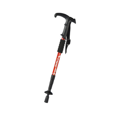 Lauko pėsčiųjų lazdos lazdelė T Rankena lazdelė aliuminio lydinio amortizatorius keturių sekcijų teleskopinė alpinizmo lazda