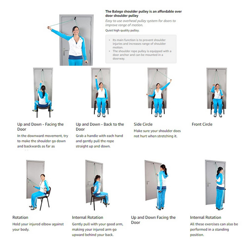 Fájdalomcsillapító felkar vállízületi rehabilitációs edzőkészlet Gyakorló ajtó akasztógörgő edző otthoni használatra