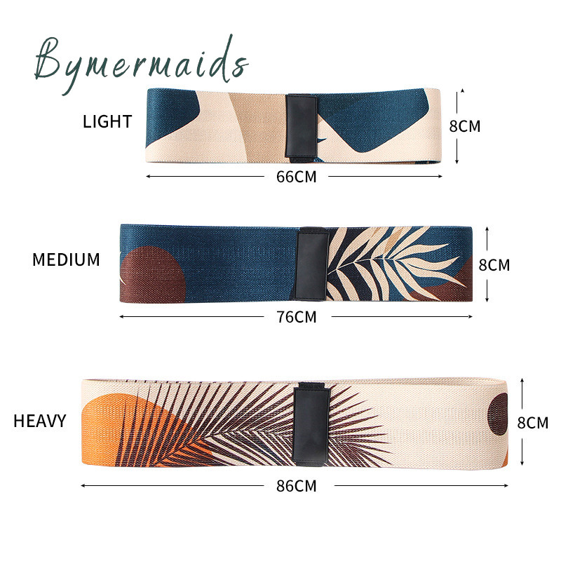 Bymermaids uued vahtralehemustrilised takistusribad Fitness Jooga elastne riba Jõusaalivarustus Treening puusatõstja elastse riba komplekt