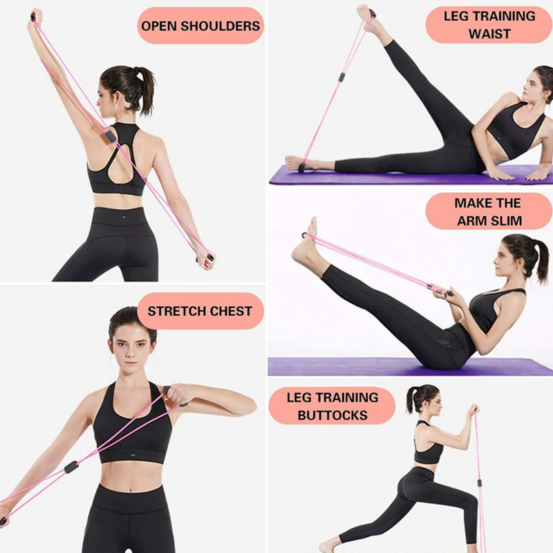 Treeningrihmad, rindkere laiendamise takistusega treeningrihmad jooga pilatese jõusaalis, 8-sõnaline elastne tõmbeköis lihastreeninguks