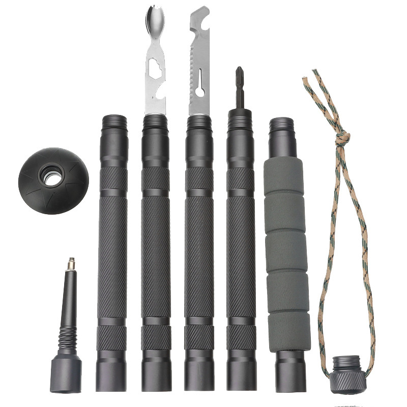 Baston de drumeție, ultraușor, multifuncțional, în aer liber, bastoane de drumeție, din aliaj de aluminiu, pentru camping