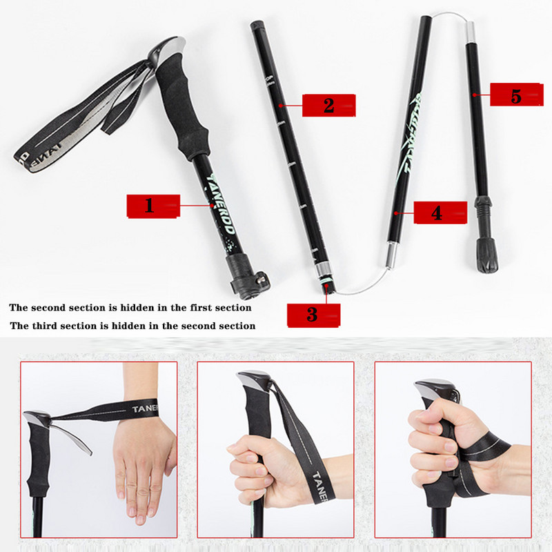 Multifunktsionaalsed jalutuskepid matkakepid, kokkupandavad teleskoopkargud matkakepp, eakate metallist kepp jalutuskepp õues