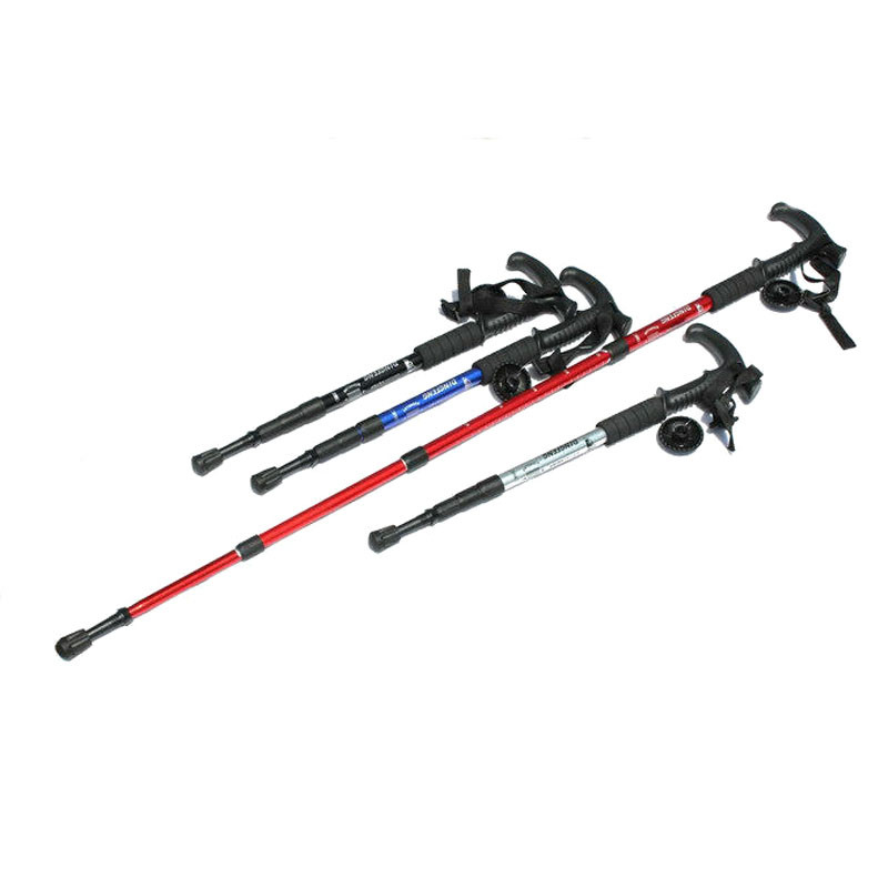 Matkakepp 110 cm 4 sektsiooniga alumiiniumsulamist kõndimiskepid Teleskoopnuiaga jooksurada Kepid T Käepide Matkatarvikud