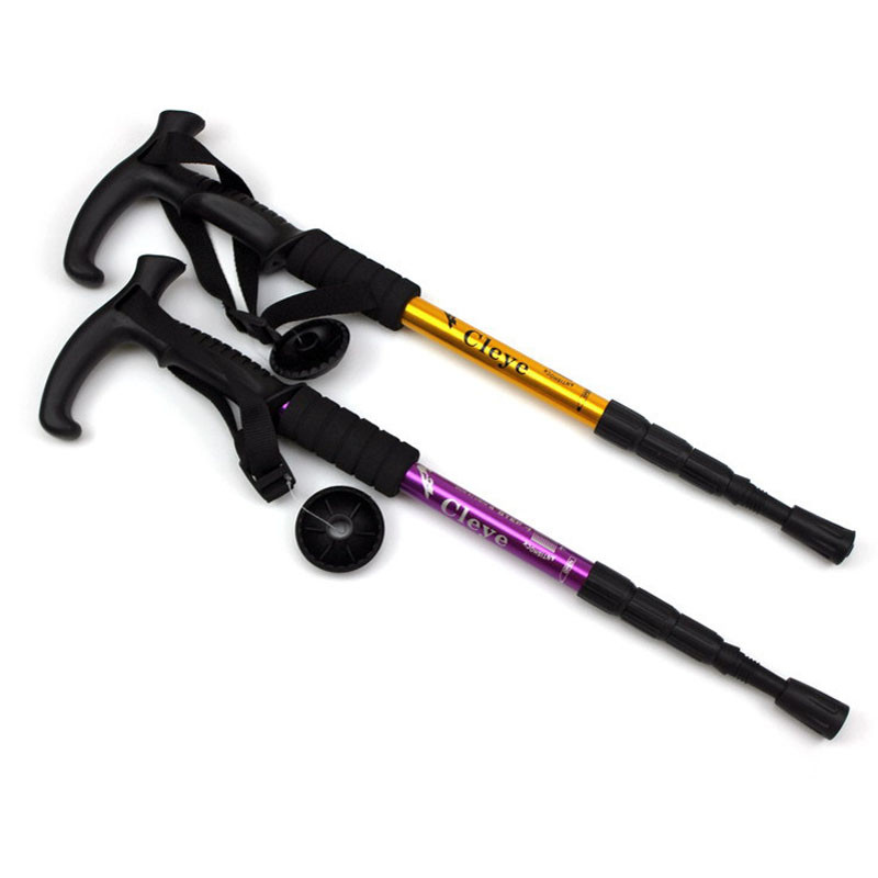 Matkakepp 110 cm 4 sektsiooniga alumiiniumsulamist kõndimiskepid Teleskoopnuiaga jooksurada Kepid T Käepide Matkatarvikud