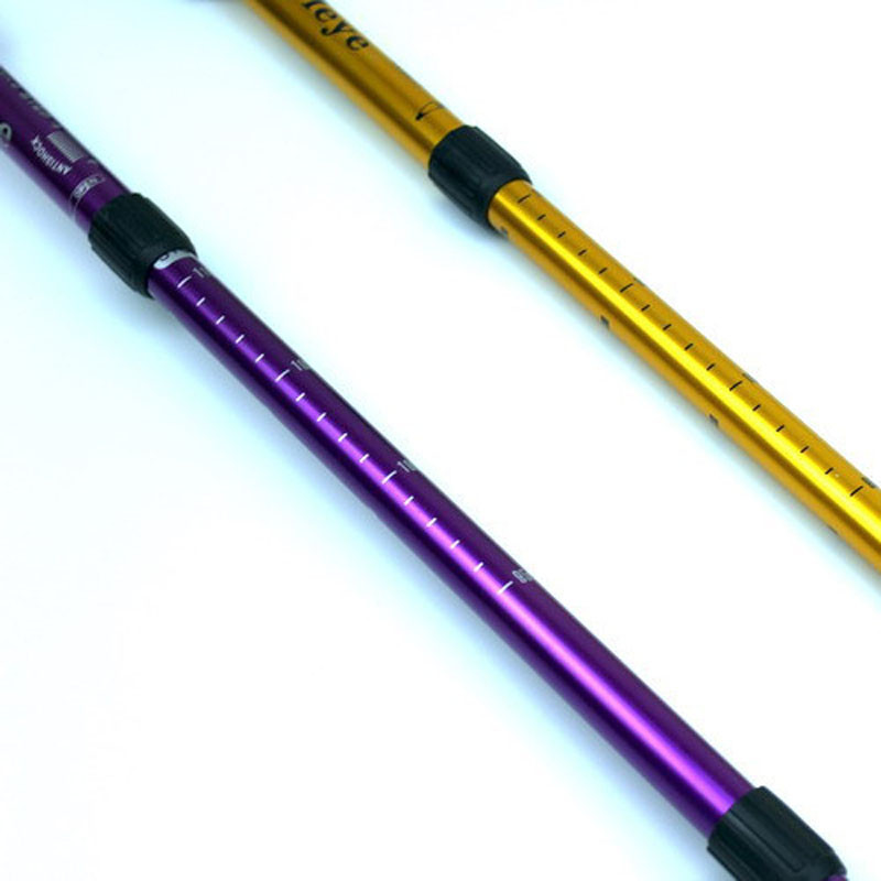 Matkakepp 110 cm 4 sektsiooniga alumiiniumsulamist kõndimiskepid Teleskoopnuiaga jooksurada Kepid T Käepide Matkatarvikud