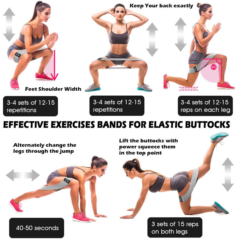 Vastupanupaelad jalgadele ja tagumikule harjutuste komplekt Booty puusa laiad treeningrihmad takistusaas, libisemisvastane ring, fitness elastik