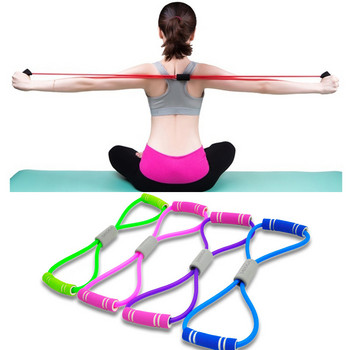 2020 Crossfit 8 Word Elastic Band Chest Developer Rubber LOOP Latex Gym Resistance Bands Fitness Equipment Stretch Yoga Training