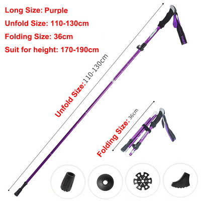 5 részes összecsukható túrabotok Ultrakönnyű Nordic Walking Botok Túrázás Teleszkópos Rúd Állítható Shock Botok Mászóbotok