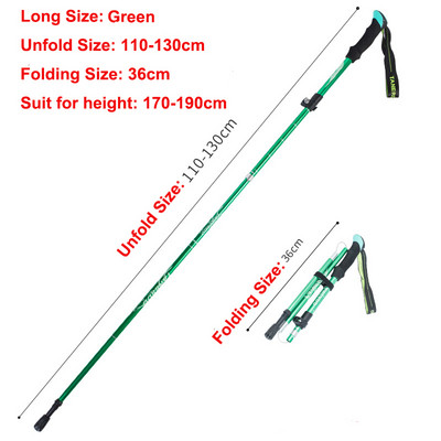 5 részes összecsukható túrabotok Ultrakönnyű Nordic Walking Botok Túrázás Teleszkópos Rúd Állítható Shock Botok Mászóbotok