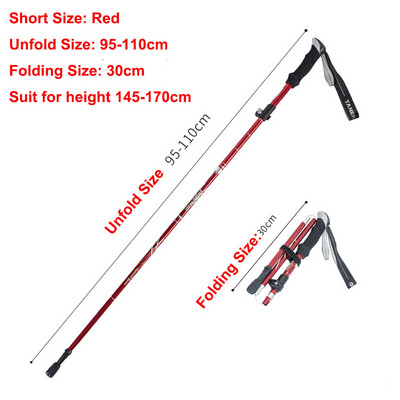 5 részes összecsukható túrabotok Ultrakönnyű Nordic Walking Botok Túrázás Teleszkópos Rúd Állítható Shock Botok Mászóbotok